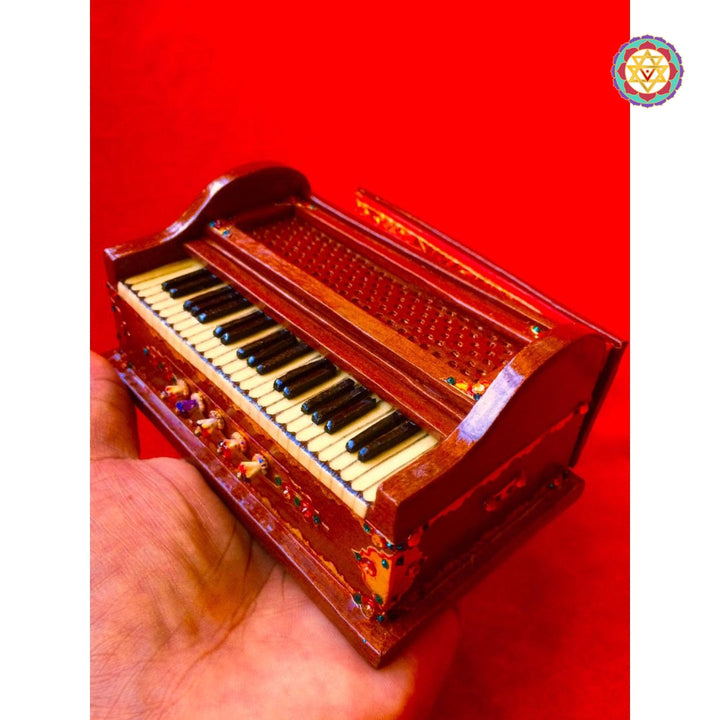 handcrafted 5 inch wooden harmonium mini instrument curio for gifting and display