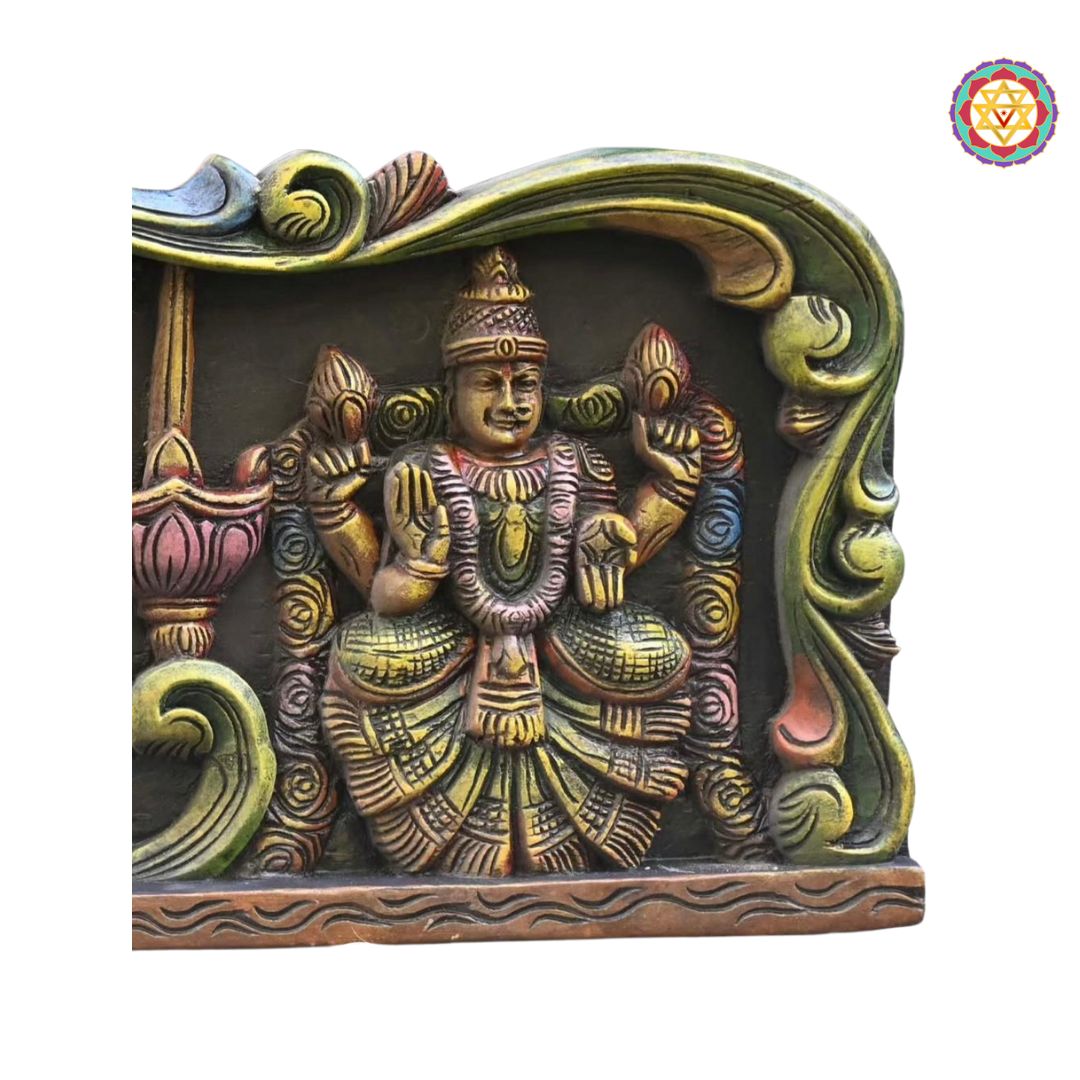 Side view of multicolour Balaji wooden frame decor