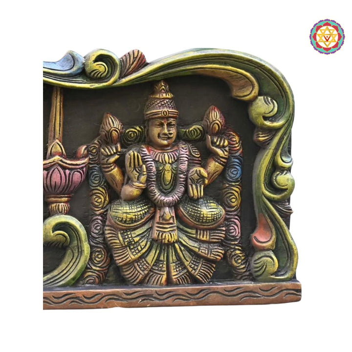 Side view of multicolour Balaji wooden frame decor