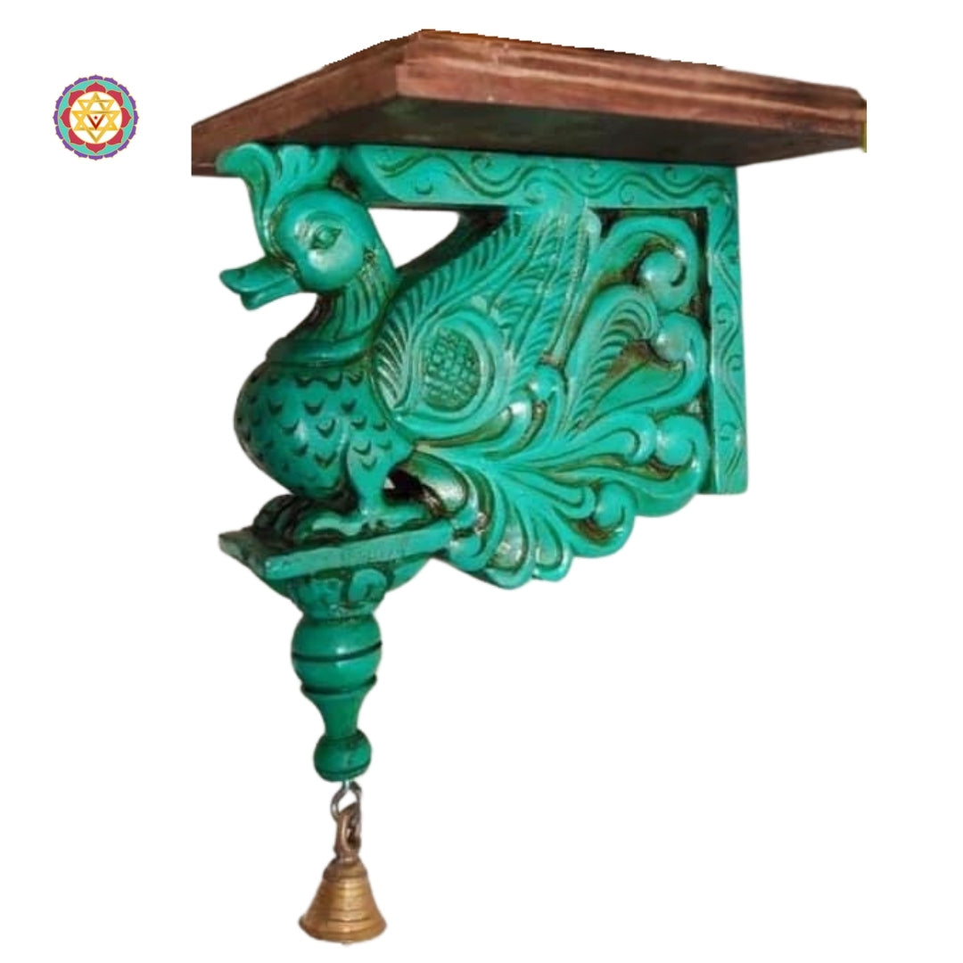 Detailed view of annam swan wall bracket showing smooth polish and refined artisan carving