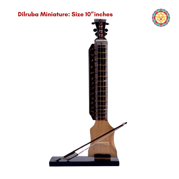 handcrafted wooden dilruba 10 inch miniature musical instrument curio for shelf display