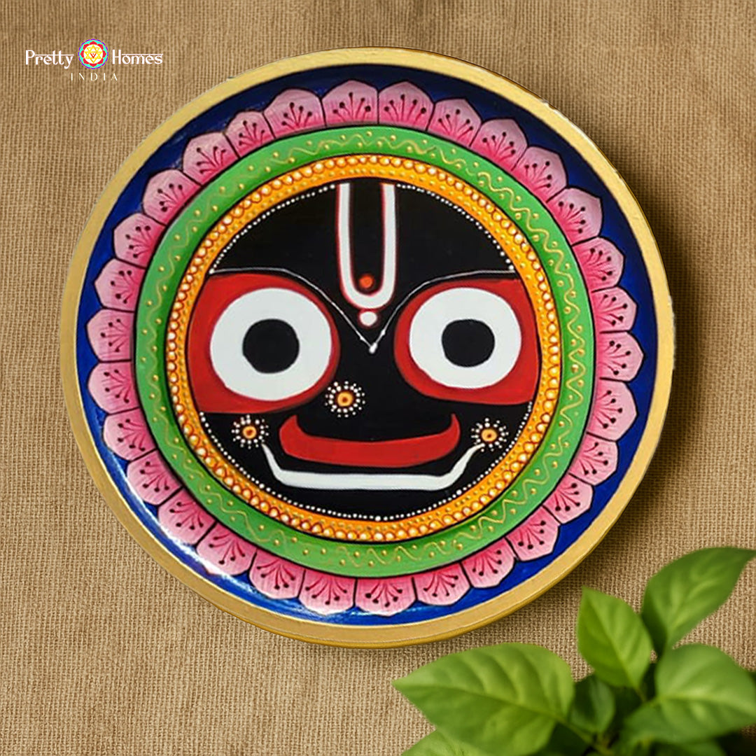 handpainted wall plate lord jagannathji devotional artwork