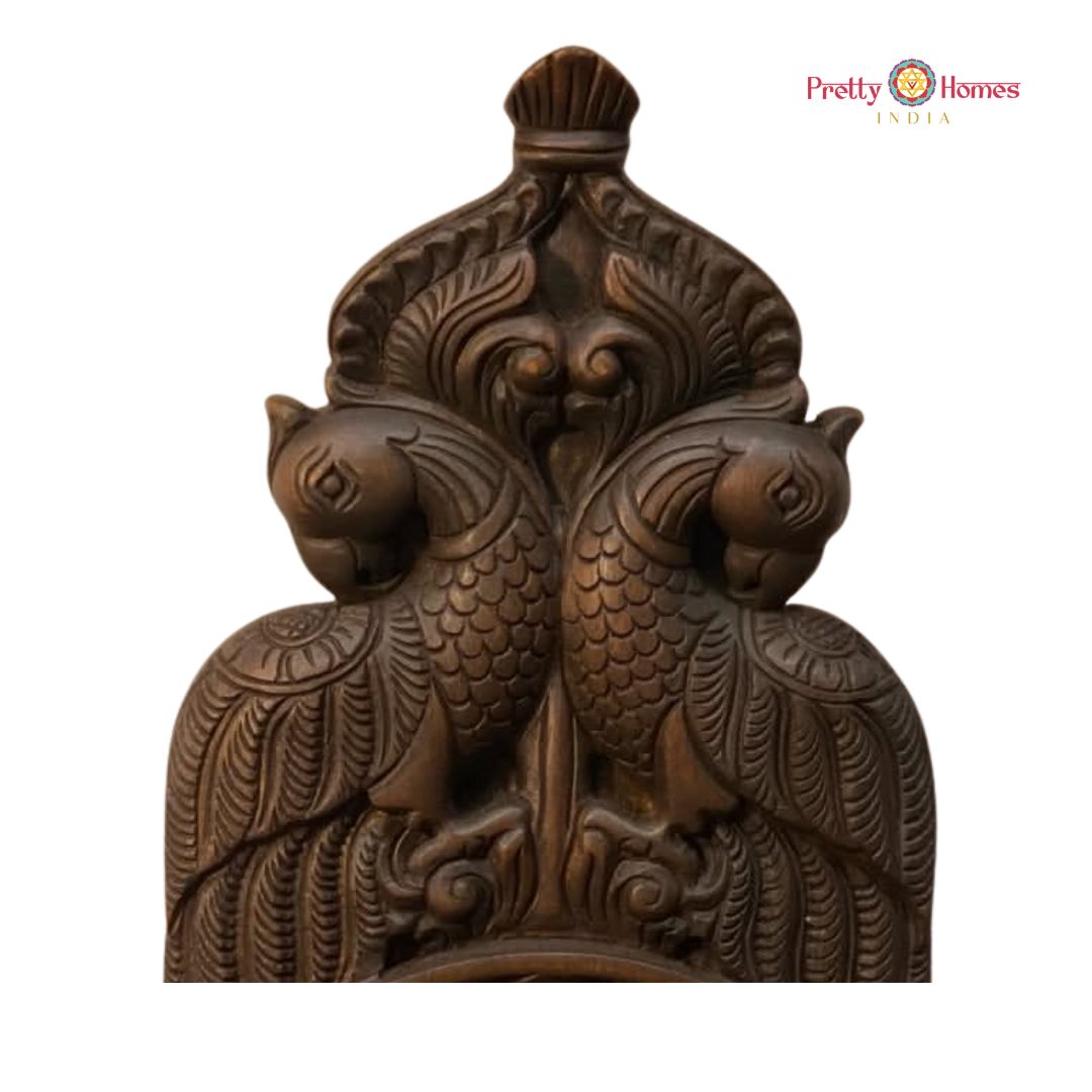 Handcarved Twin Annam Design Wall Shelf