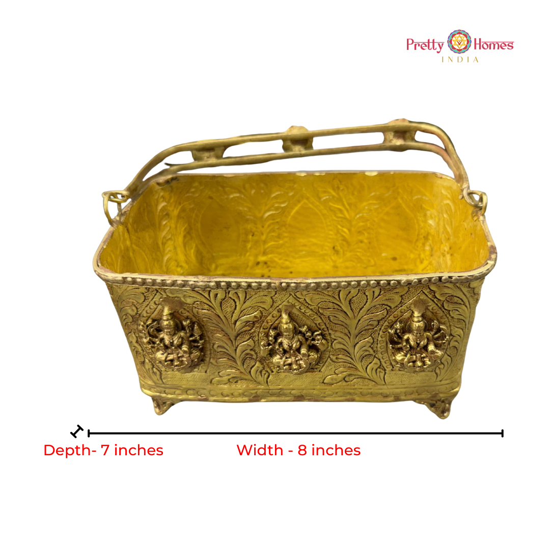 Ashtalakshmi Flower Basket – Multipurpose Brass Basket