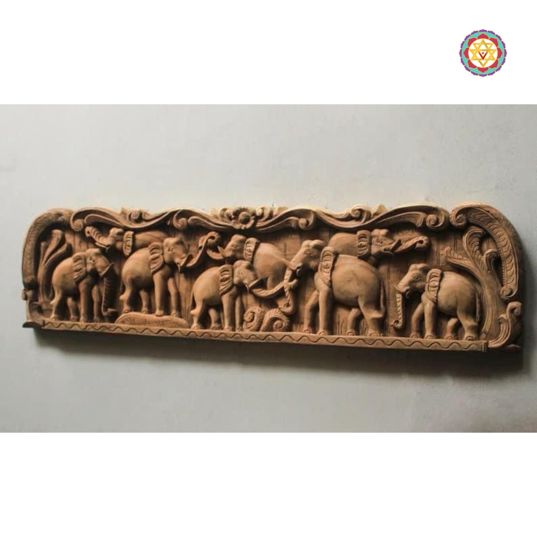 Close-up of elephants in natural finish
