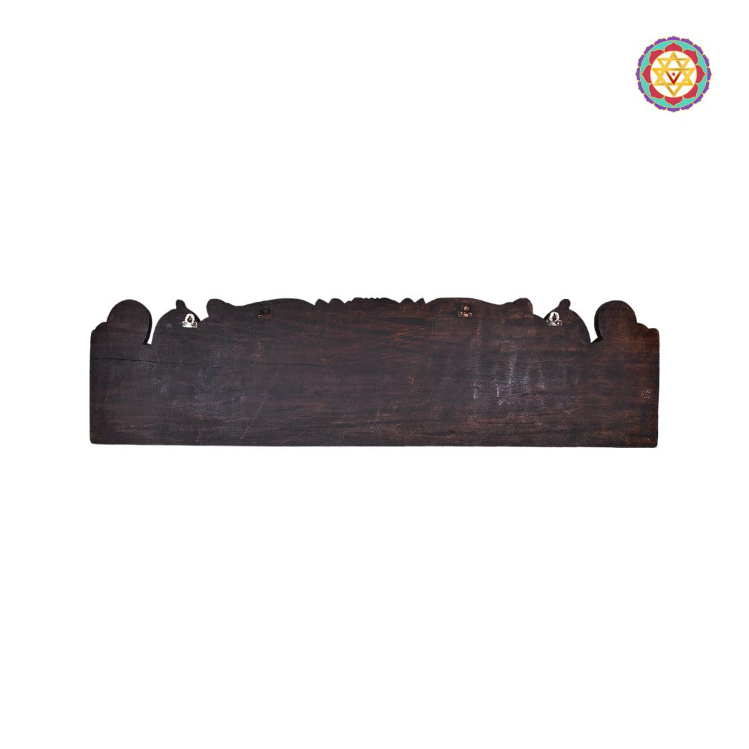 BackSide view of handcrafted horizontal wooden wall panels

