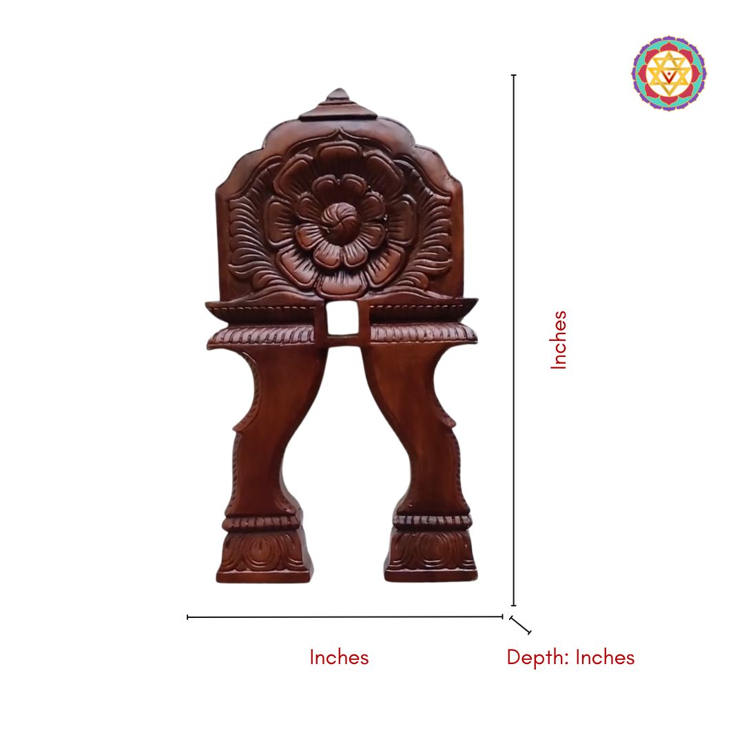 Wood carved floral  Kavadi design wall hanging