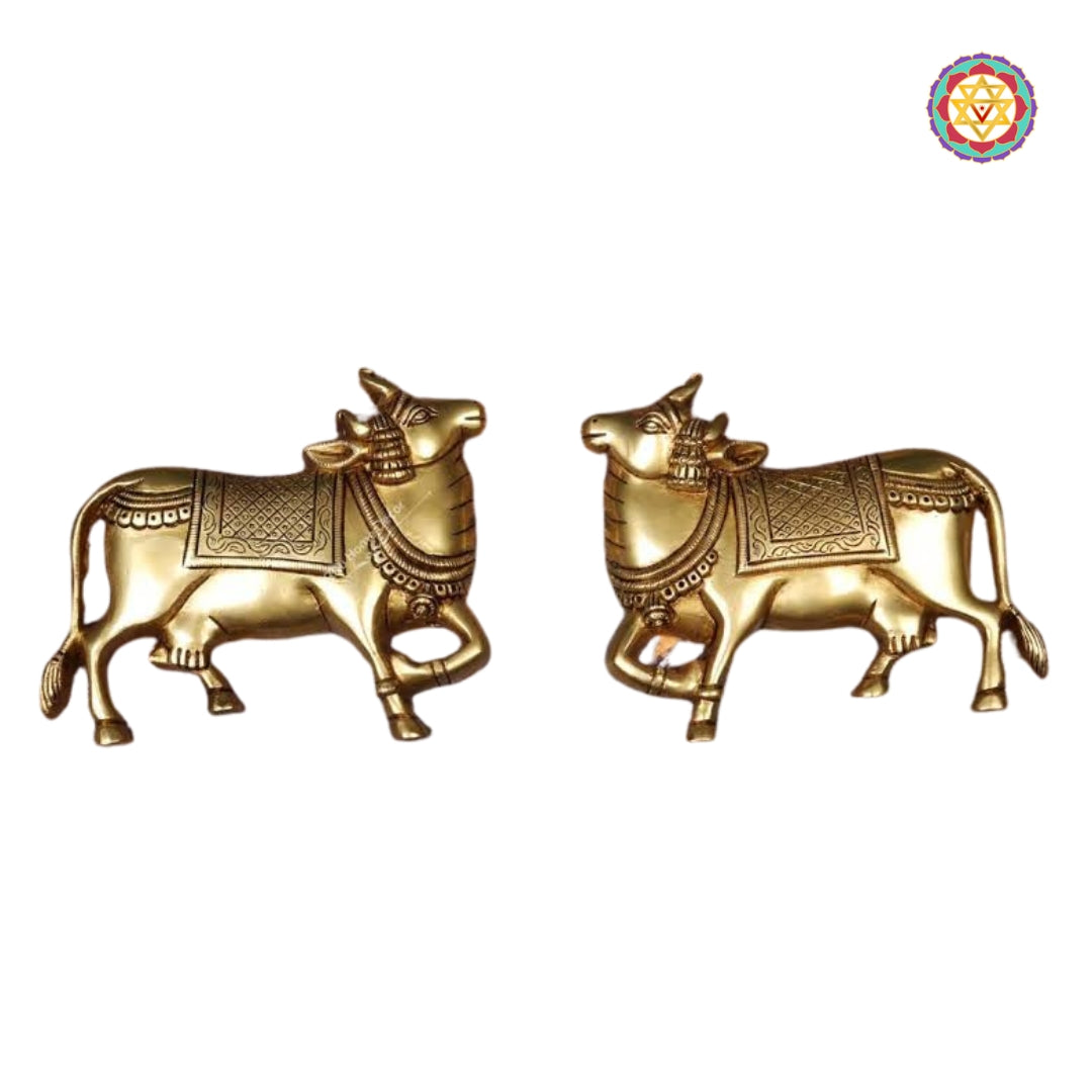 Spiritual brass cow decor representing prosperity and peace