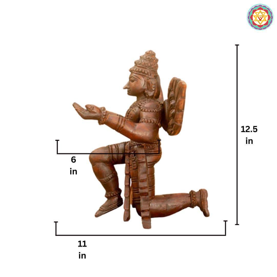 Woodcarved Garuda Sculpture ,Meditation Pose