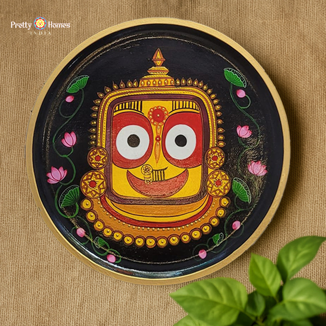 lord jagannathji handpainted plate traditional spiritual decor