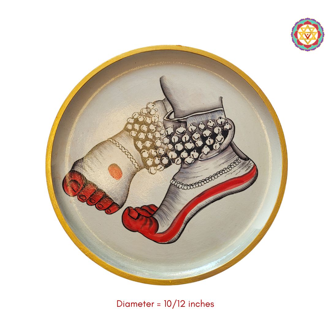 handpainted mudra plate traditional dance hand gesture art