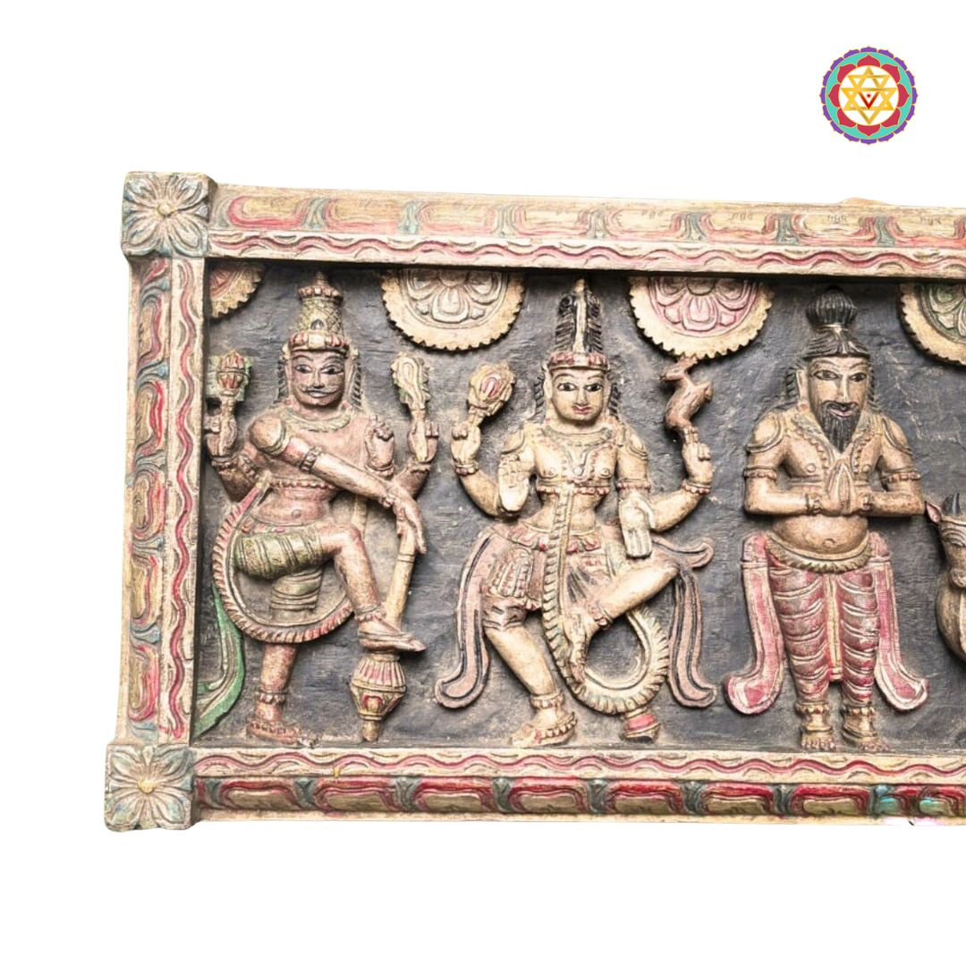 Shiva Parvati panel alternate angle showing deep relief and finish