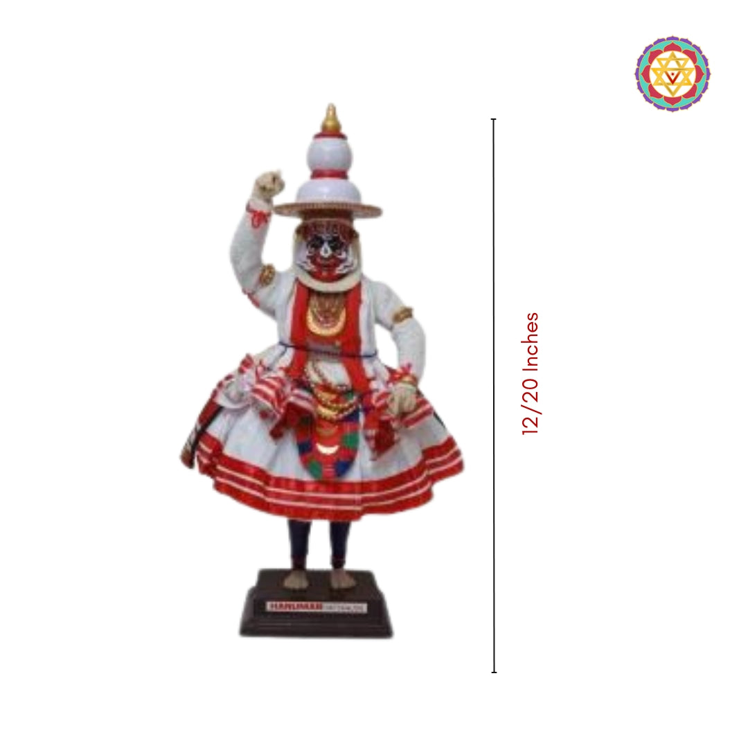 Kathakali Figurine - Handmade Traditional Decorative Wooden miniature Kathakali Doll (Hanuman)
