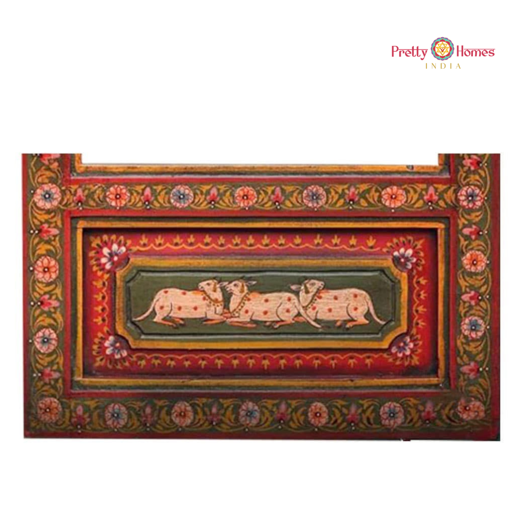 Wooden jharokha mehrab mirror frame, hand painted .