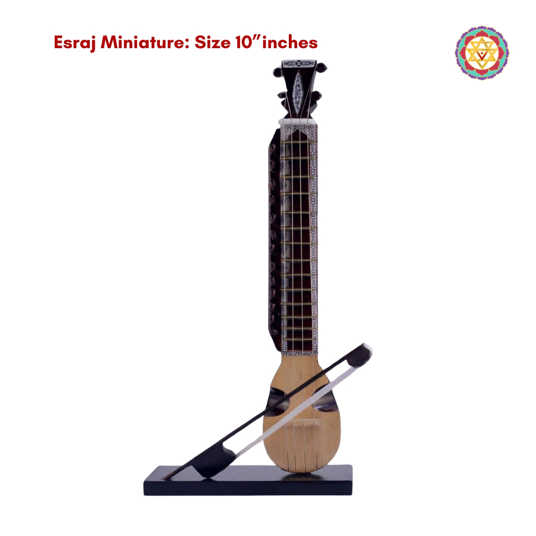 handcrafted esraj 10 inch wooden miniature instrument curio for collectors and gifting