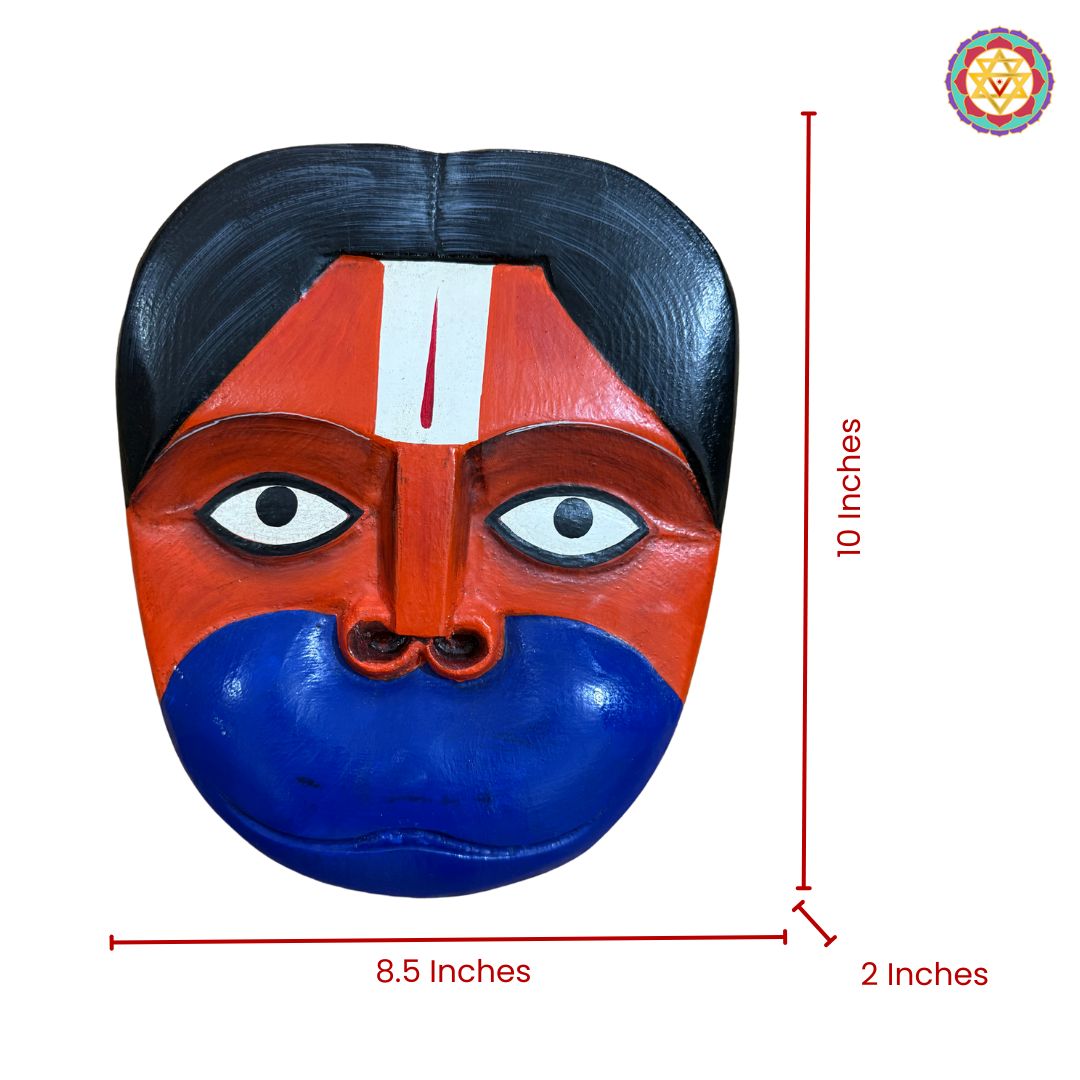 Aesthetic Wood Carved Hanuman Mask – Wall Mountable