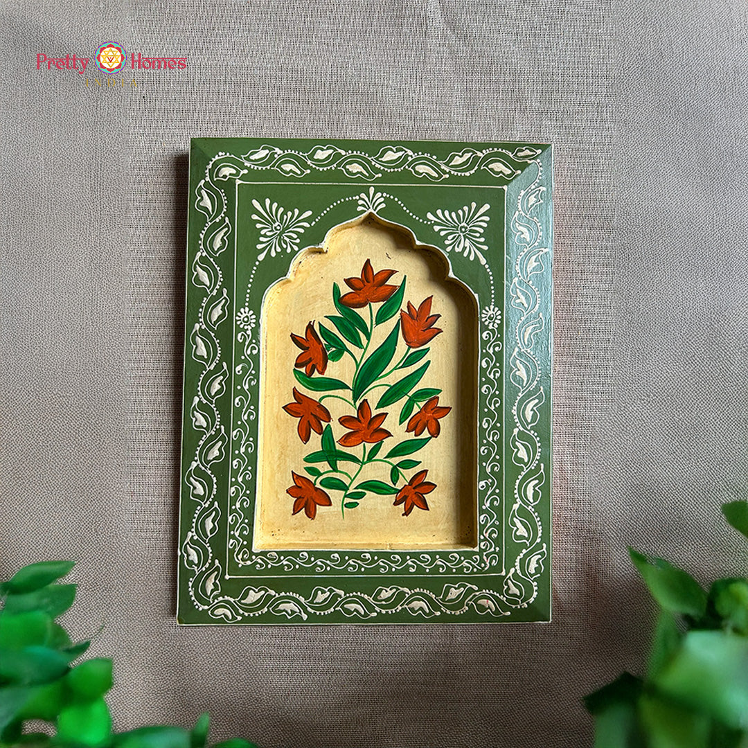 wooden frame handcrafted design multicolour artwork