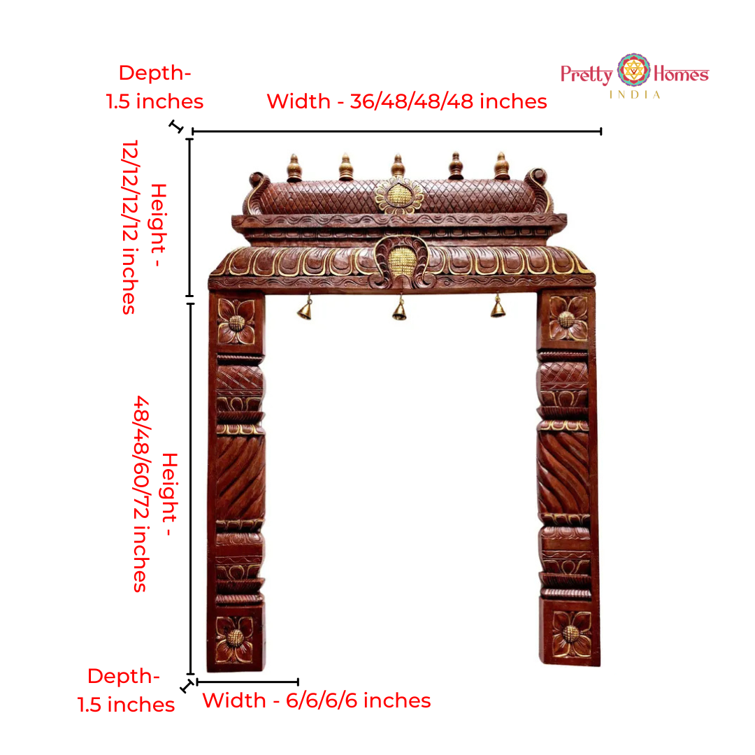 Handcarved Chettinad-Style Temple style Side Pillars