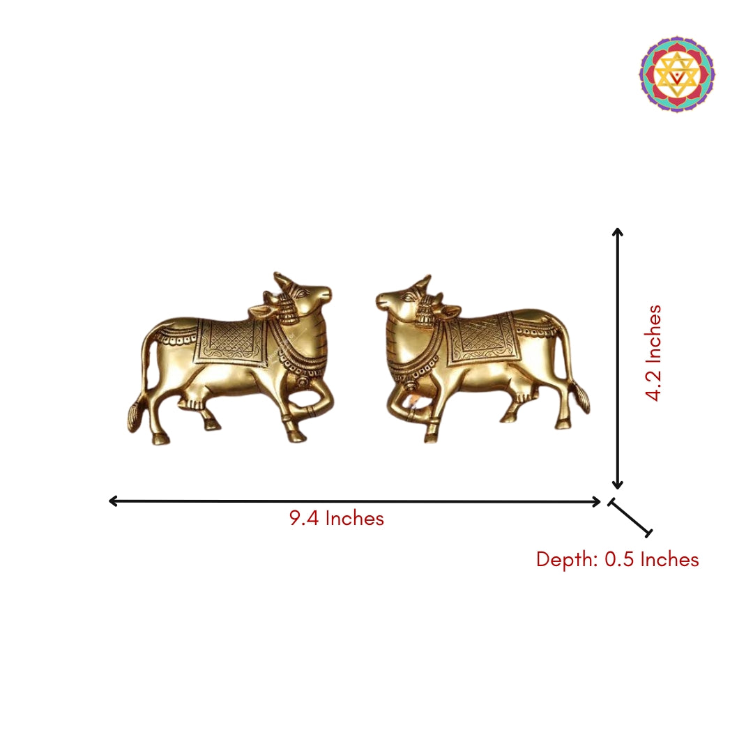 Indian handcrafted brass cow wall piece for home interiors