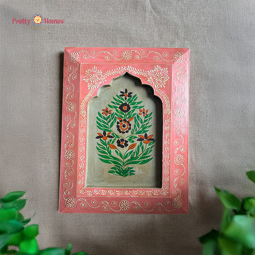 hand painted wooden frame intricate artisan strokes