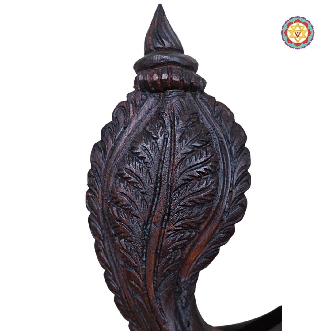 Standing Stunning Beautiful Bird Hamsa (Annapakshi) Showpiece Wooden Sculpture