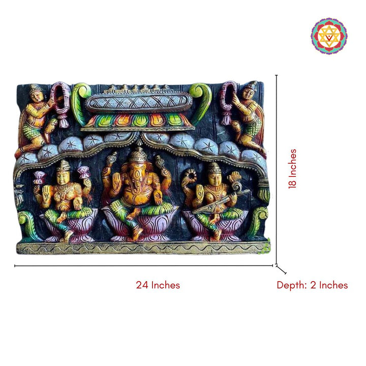 Dimensions of gopuram-style wall panel – 24x18 inches