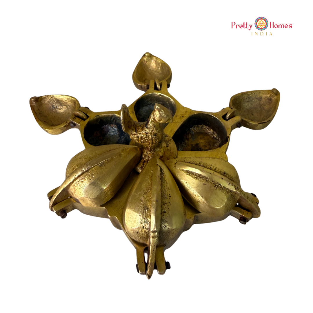 Brass Peacock Kumkum Box