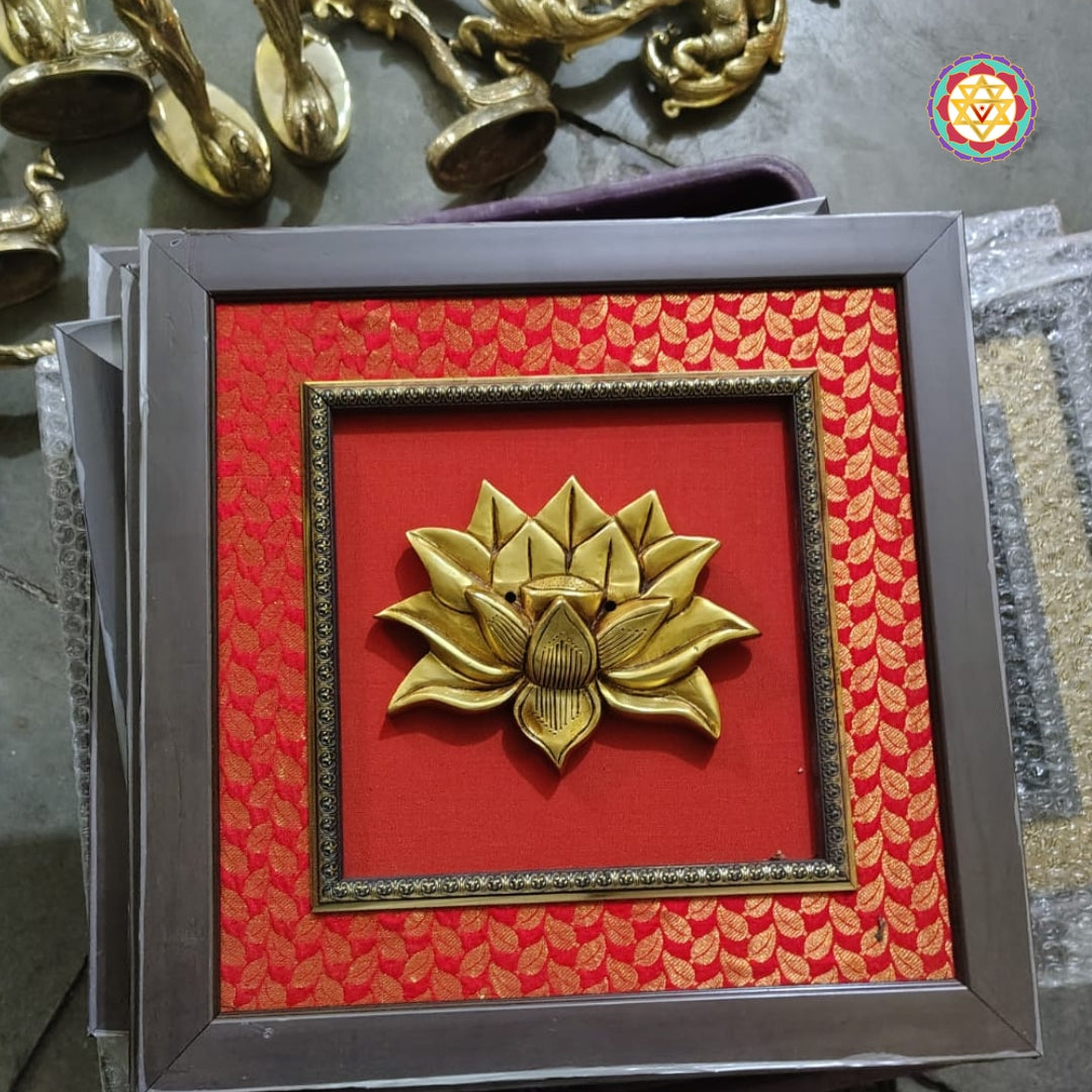 Brass lotus wall decor symbolizing purity and serenity