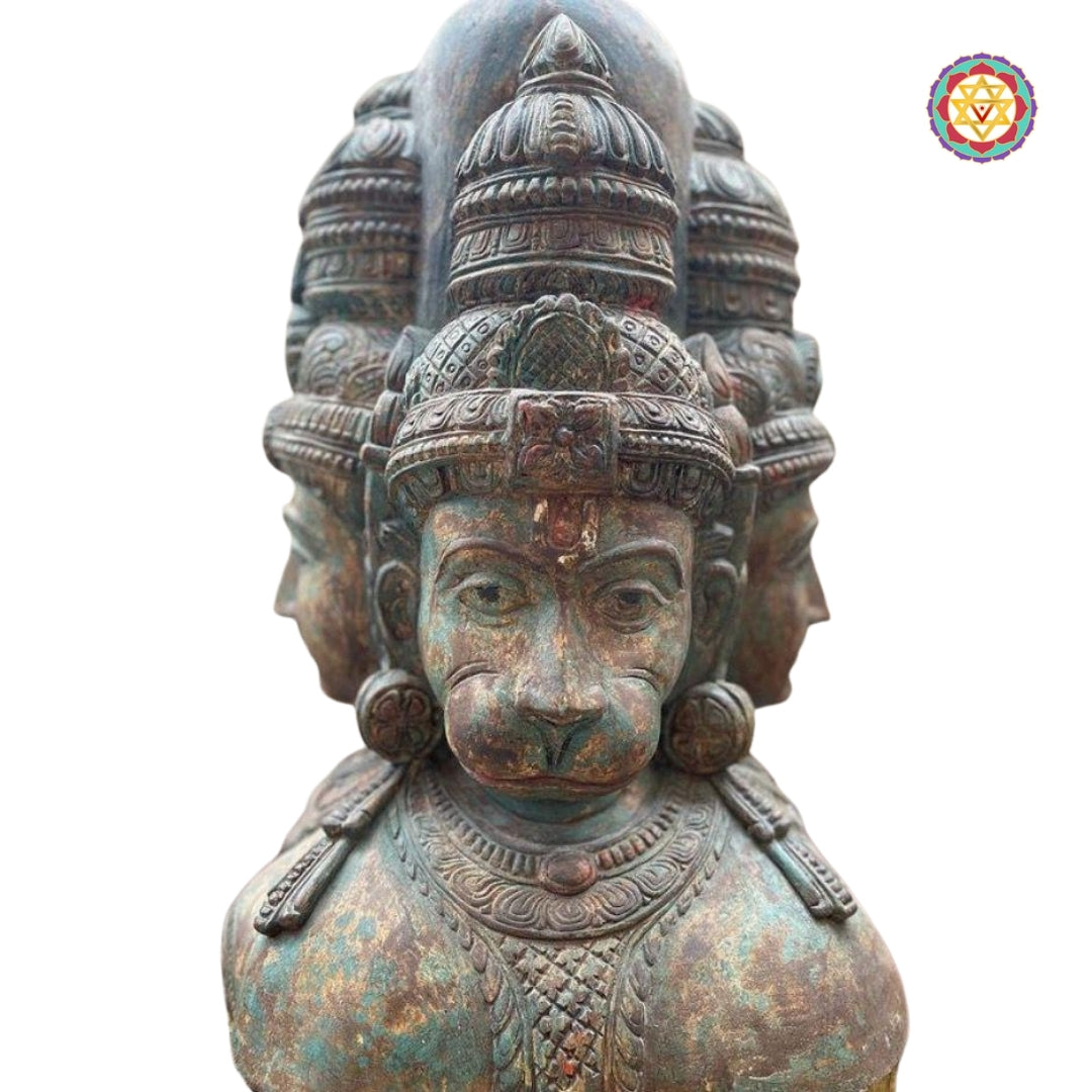 Wood Carved Trimurti Statue | Bust | Sculpture