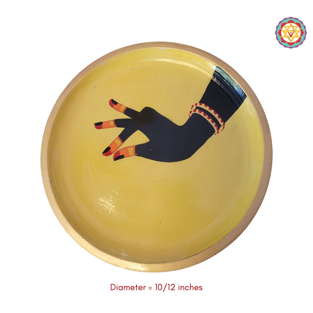 indian dance mudras wall plate artistic handcrafted decor