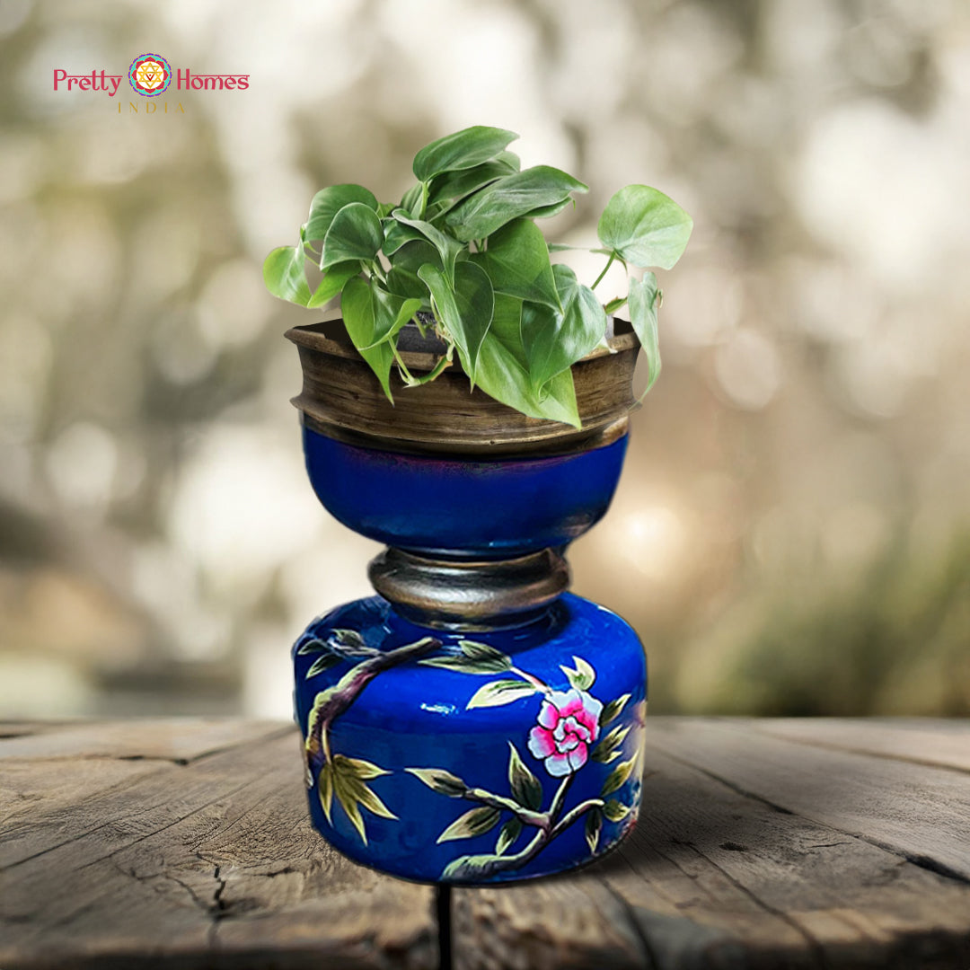 colorful hand painted vintage display pedestal for decor accents