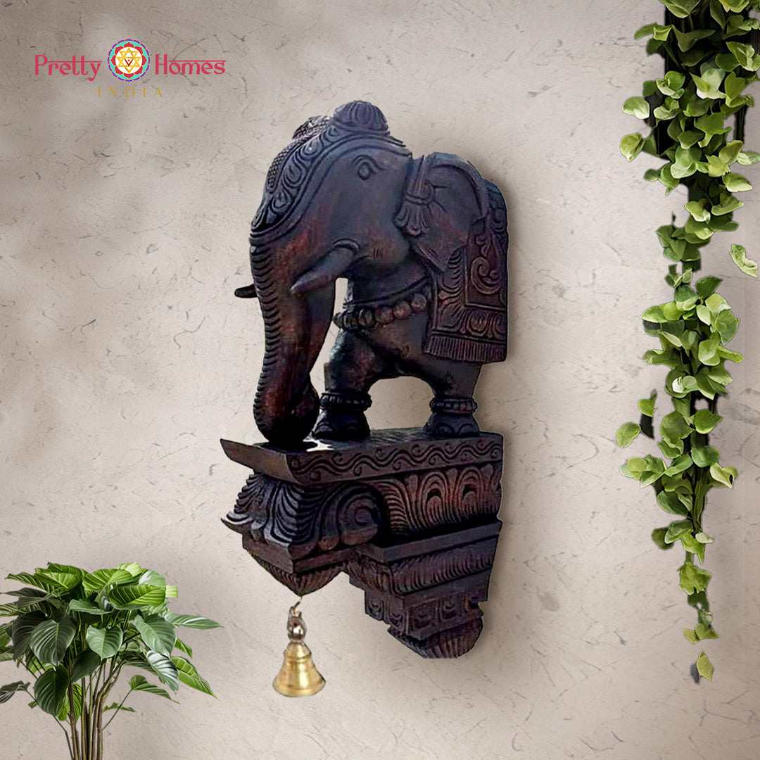 Woodcarved elephant brackets (Single)