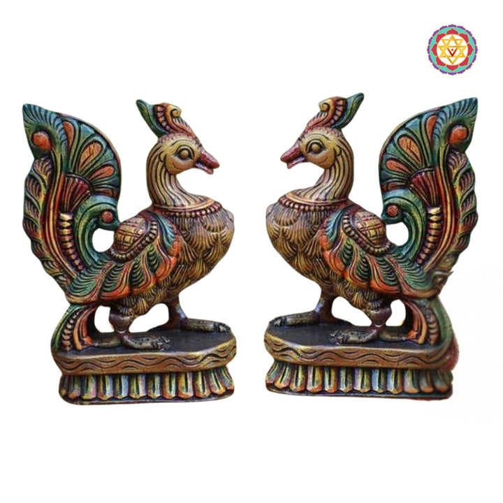 Standing Swan /Bird Hamsa (Annapakshi) Wooden Sculpture - Single