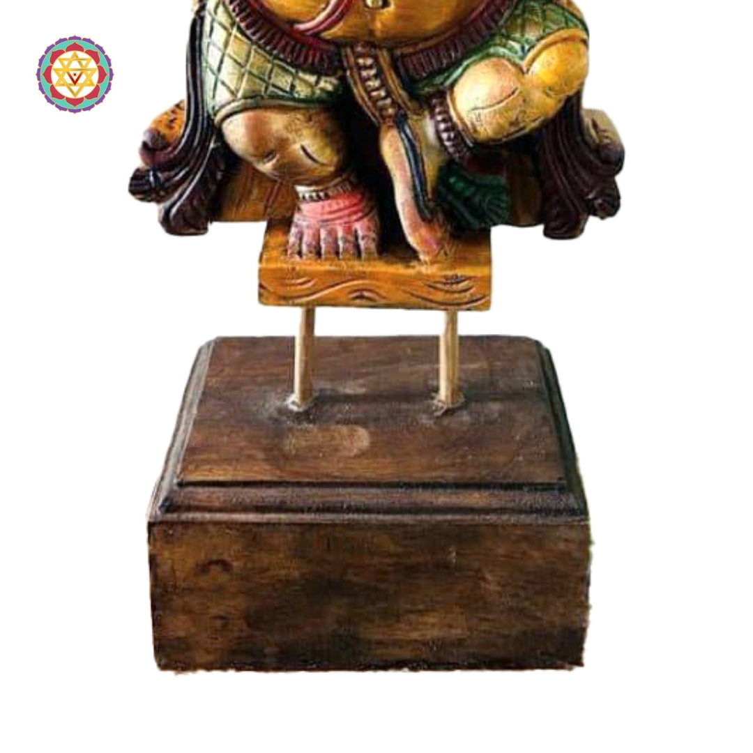 Hand Carved Dancing Ganesha on stand ,table top