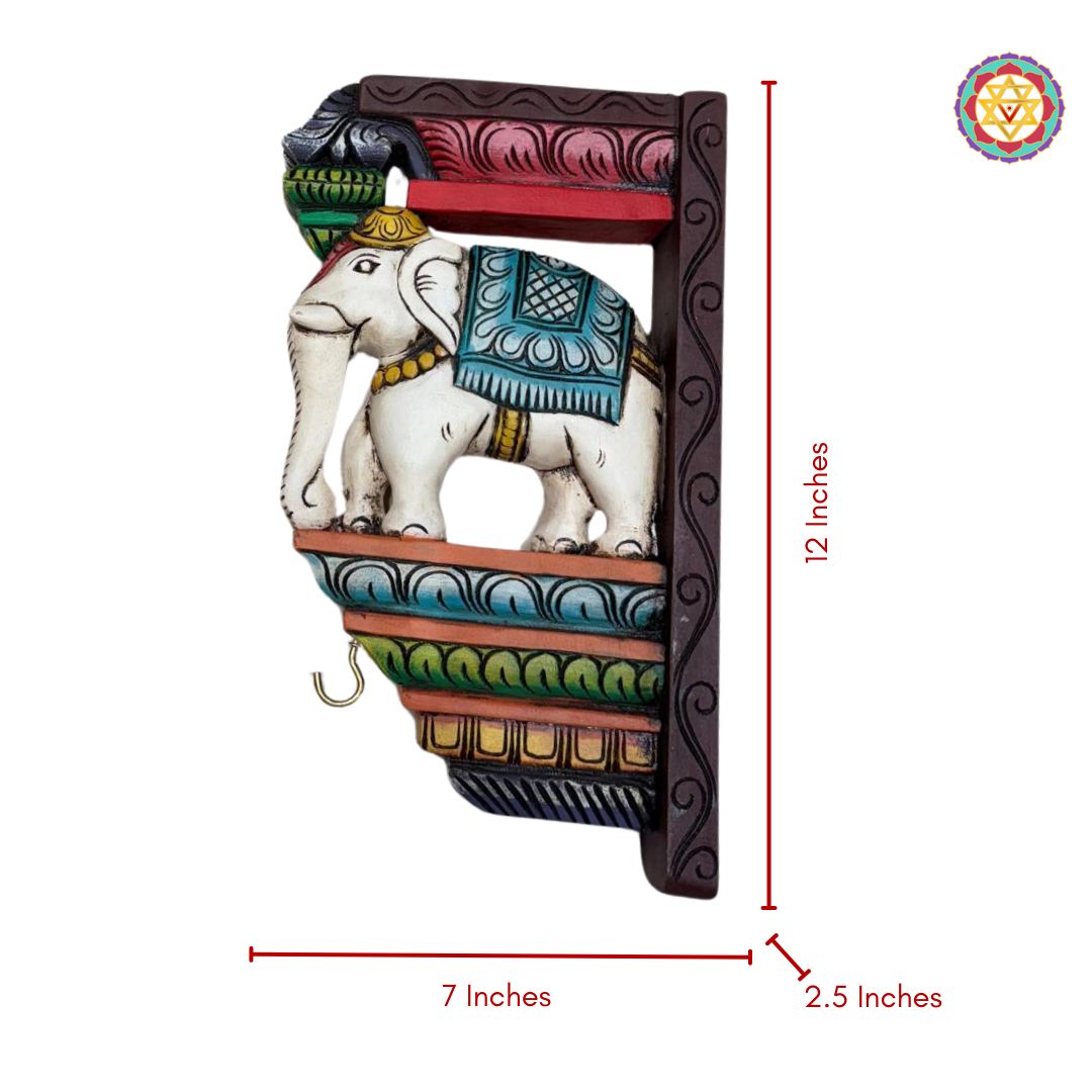 rustic white elephant corbel bracket handcrafted wooden decor