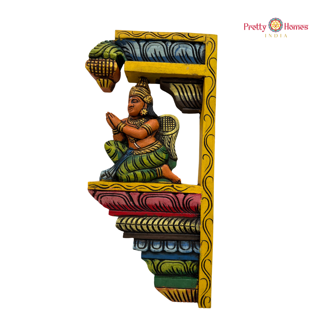 Exclusive Hand-Carved Garuda &amp; Hanuman Wall Hanging Corbels – Set of 2