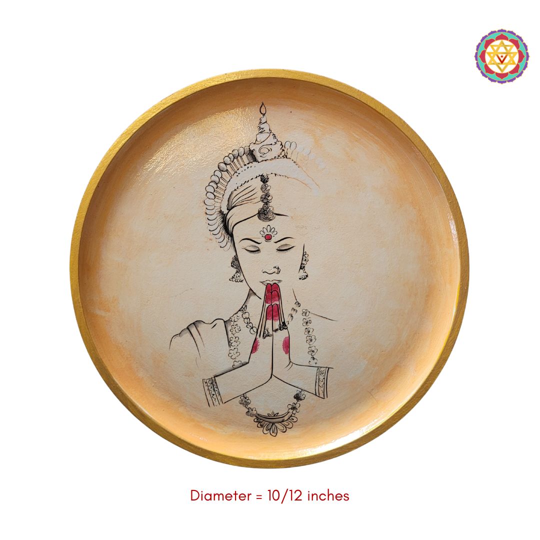 mudra handpose wall plate vibrant indian dance artwork