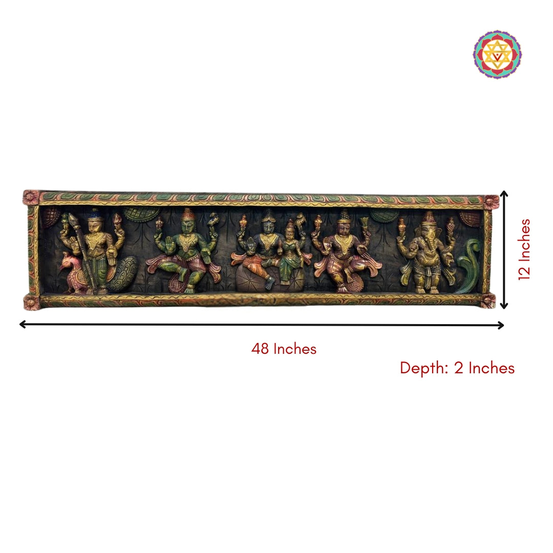 Size and dimension of Shiva Parvati wood wall hanging