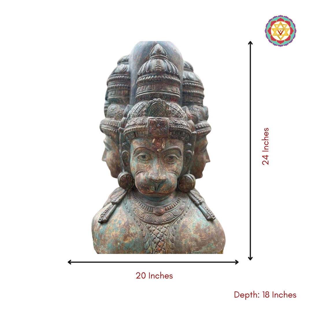 Wood Carved Trimurti Statue | Bust | Sculpture