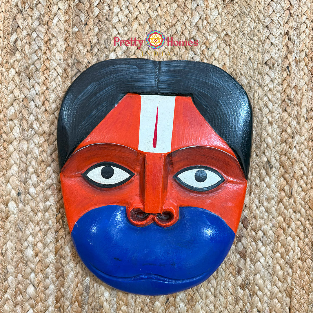 Aesthetic Wood Carved Hanuman Mask – Wall Mountable