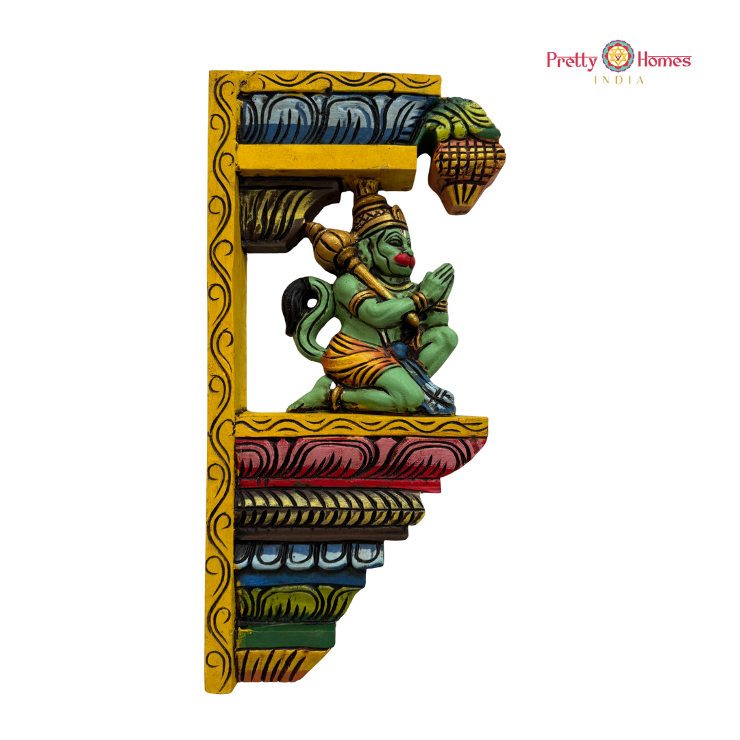 Exclusive Hand-Carved Garuda &amp; Hanuman Wall Hanging Corbels – Set of 2