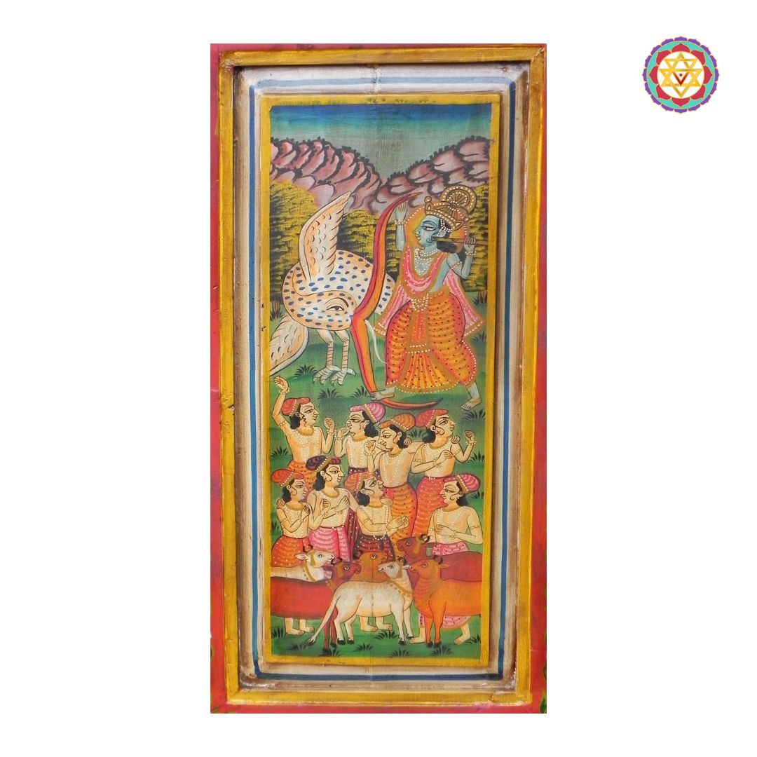 Pichwai style & Decorative Wooden Window Panel -table top /wall mountable