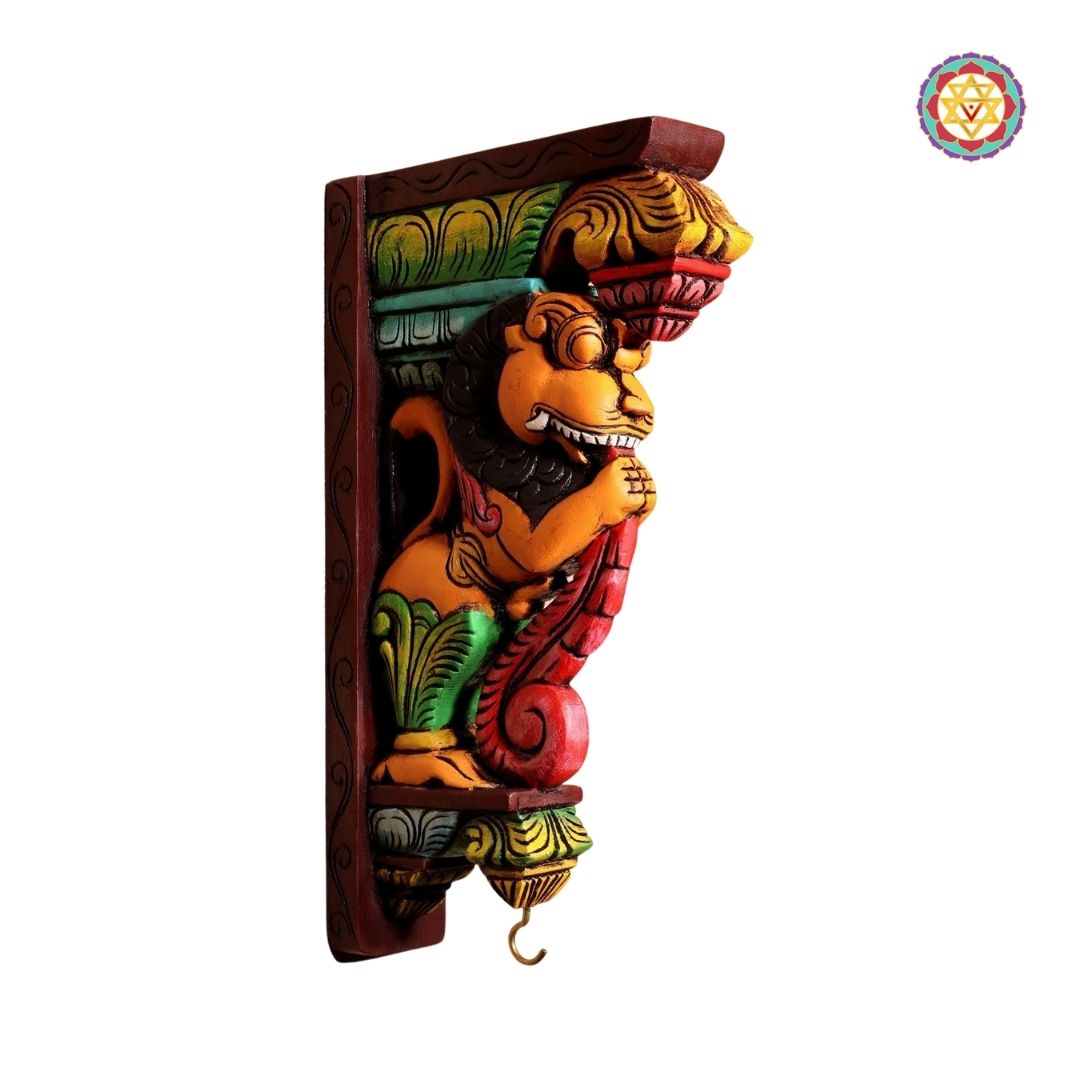 12 inches woodcarved multicolour -yali /yali brackets /corbels (each)