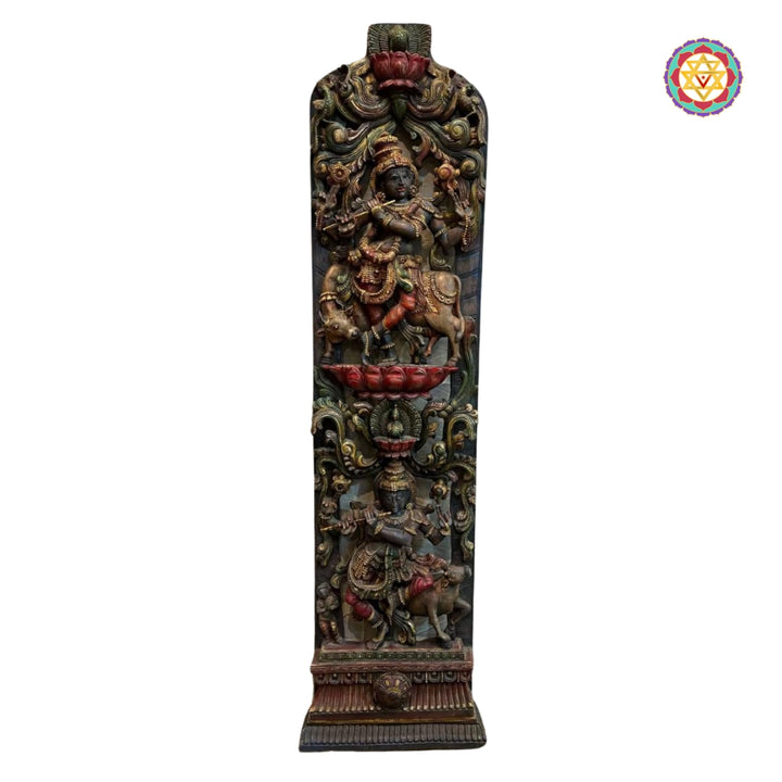 Full front view of Krishna Leelas panel – 6 feet tall