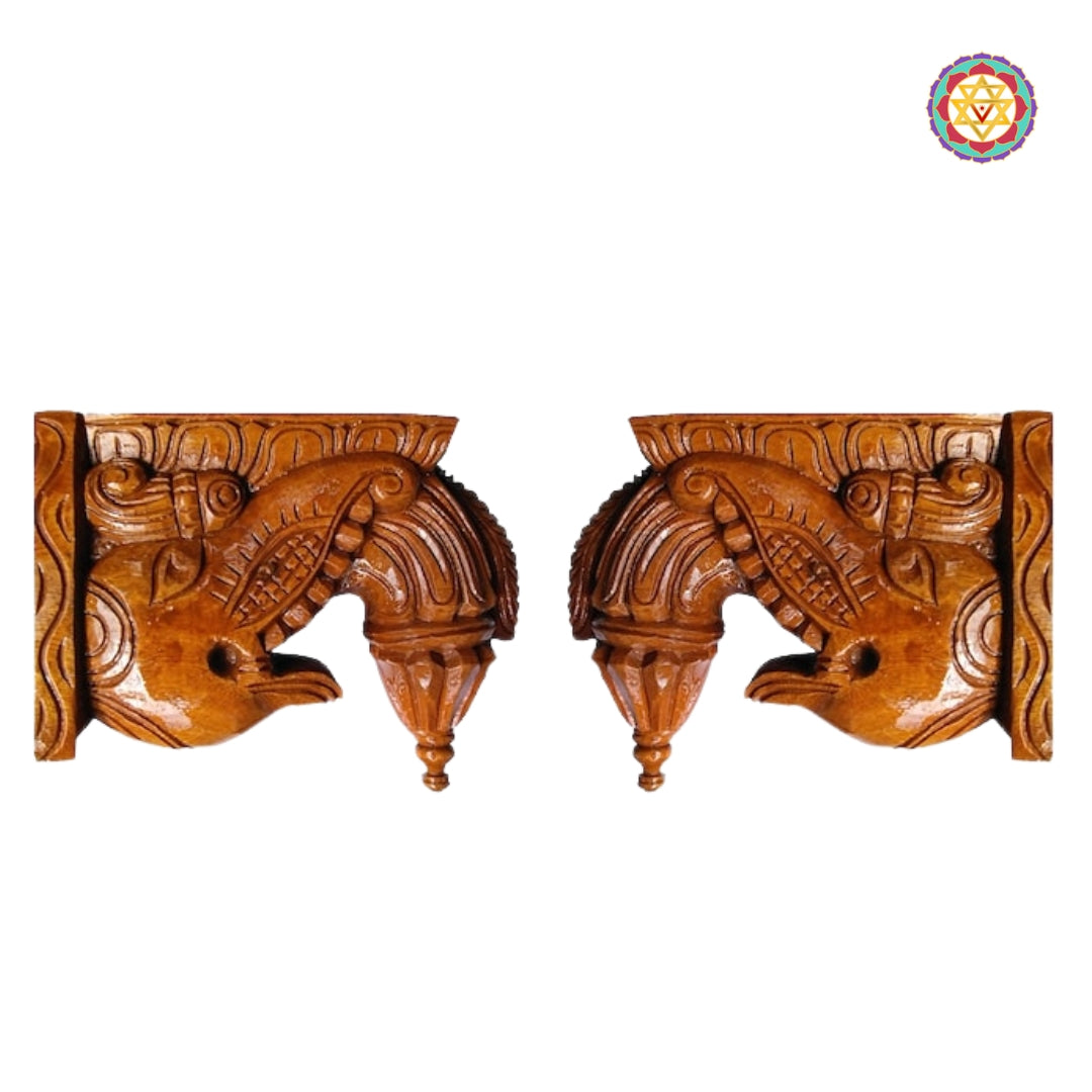 Traditional design woodcarved Yali Bodhil style brackets/ corbels (Pair)