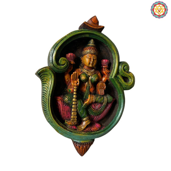woodcarved exclusive om shaped Dhanlaxmi wall frame