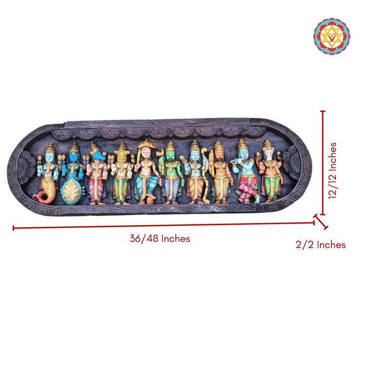Dimensions of handcrafted curved wooden panel showing width and height