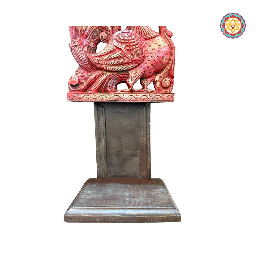 Intricately hand-carved wooden Annam stand