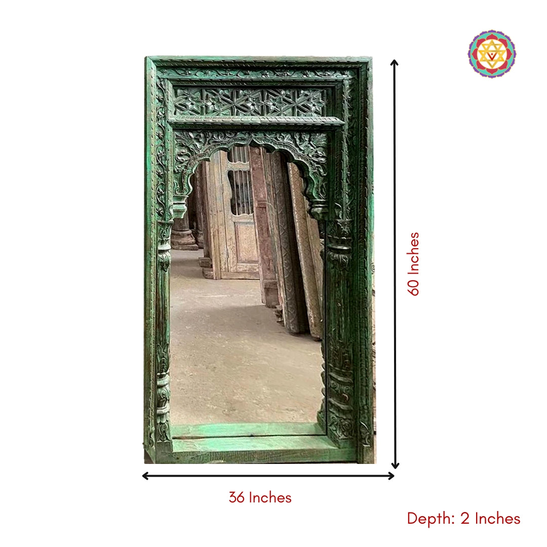 Handcarved wooden Jharokha Style Mirror