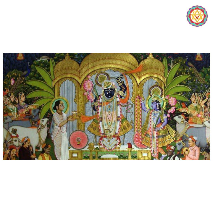 Divine Sandhya Arti – Traditional Shrinathji handpainted Pichwai Painting